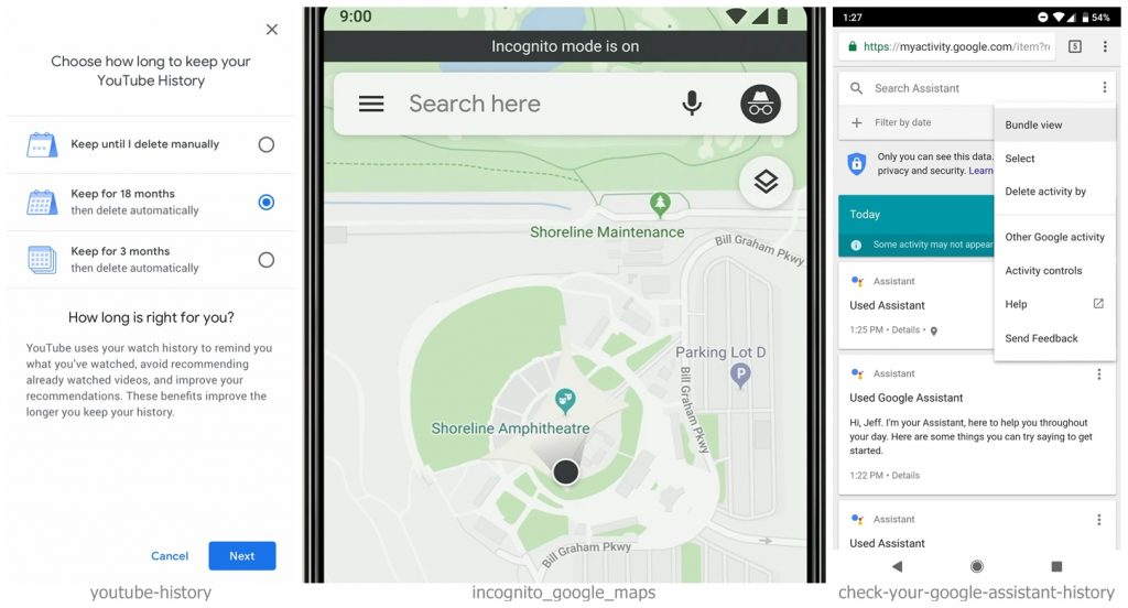 google launched incognito mode for maps youtube and google assistant